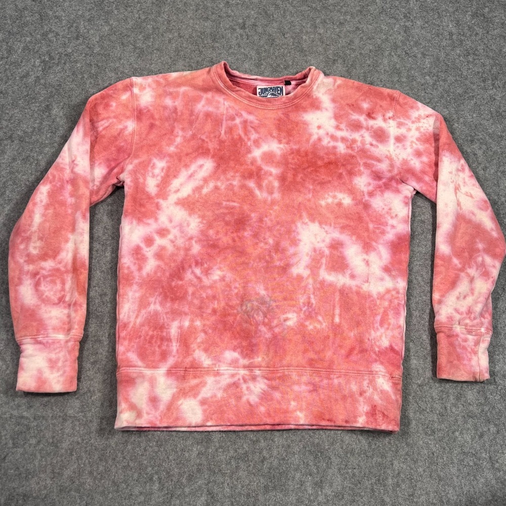 Jungmaven Hemp Organic Cotton Red Tie Dye Boxy‎ Sweatshirt Women's Size XS